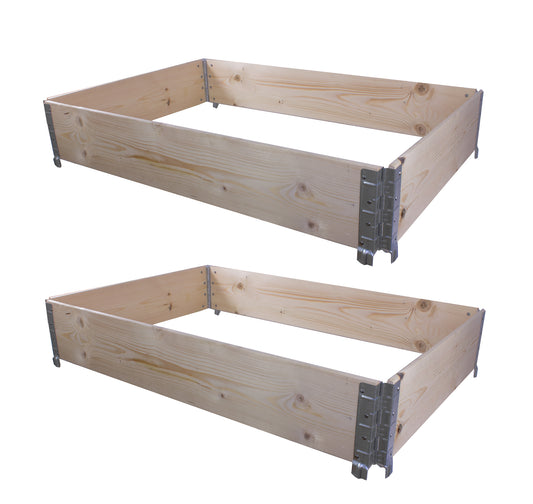BigDean 2X Hochbeet Palettenrahmen 120x80x20cm groß - Holzrahmen faltbar, steckbar & stapelbar - ideal für Pflanzen, Blumen, Obst, Gemüse & Kräuter image 1