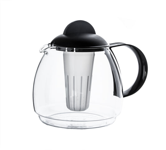 Boral 45181 Mikrowellen-Glaskanne 1,8 Liter mit Teefilter-Einsatz, schwarz image 1