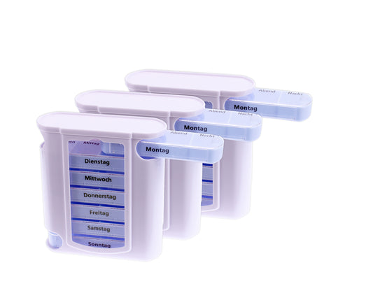 BigDean 3er Set Tablettenbox 7 Tage Wochendispenser Tablettendispenser Woche Medikamentendispenser Tower image 1