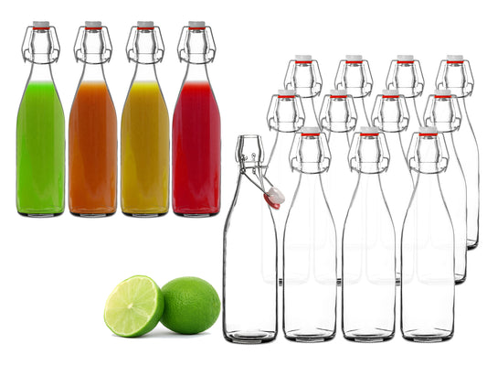 BigDean 12x Glasflasche 500ml Bügelverschluss Milchflasche Saftflasche Ölflasche Bügelverschlussflasche image 1
