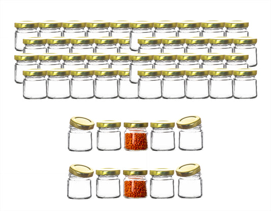 BigDean 50x kleine Marmeladengläser 53 ml - Made in Germany - Gläschen mit Schraub-Deckel - Mini Einmachgläser - Honiggläser - Probiergläser für Gastgeschenke & Hochzeit image 1