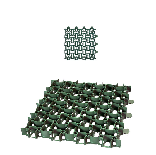 BigDean Rasengitter Paddockplatte 50x50 cm Reitplatzmatten Rasenmatten Rasenwaben Kiesgitter Parkplatzrasen 0,25 m² image 1