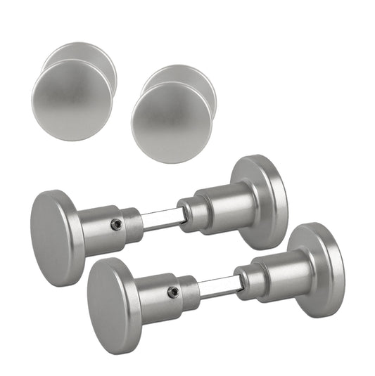 BigDean Aluminium Zimmertürknöpfe Knopfdrücker - beschichtetes Aluminium - zum aufdrehen von Türen - ideal als Schutz vor unbeabsichtigem Türöffnen (4, Türgriff silberfarbig) image 2