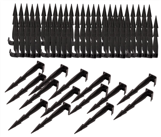 100er Set Erdspieße für Bewässerung 16 cm 2 Widerhaken für starken Halt UV-beständig Erdanker