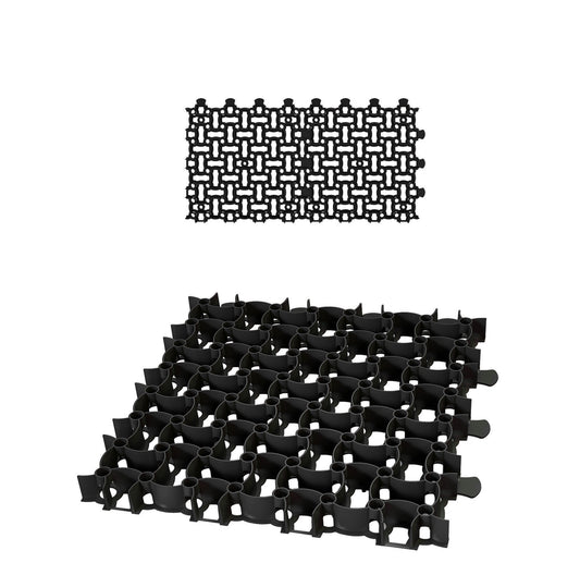 BigDean 2x Rasengitter Paddockplatte SCHWARZ 50x50 cm Rasenmatten Rasenwaben Kiesgitter Parkplatzrasen 0,5m² image 1