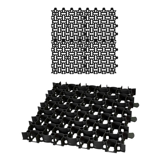 BigDean 4x Rasengitter Paddockplatte SCHWARZ 50x50 cm Rasenmatten Rasenwaben Kiesgitter Parkplatzrasen 1m² image 1