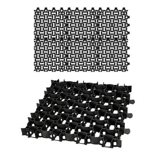 BigDean 6x Rasengitter Paddockplatte SCHWARZ 50x50 cm Rasenmatten Rasenwaben Kiesgitter Parkplatzrasen 1,5m² image 1