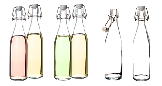 BigDean 6x Glasflaschen mit Bügelverschluss 500 ml - Draht-Bügelflasche zum Ansetzen von Ölen, Alkohol, Likören, Säften - Luftdicht - Made in Germany image 2
