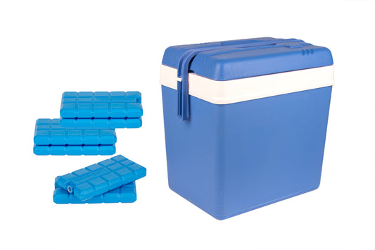 BigDean Kühlbox 24 Liter blau/weiß inkl. 6 Kühlakkus - Bis zu 11 Std. Kühlung - Thermobox aus Kunststoff - Outdoor Kühltasche für Camping, Picknick, Grillen & Garten image 1