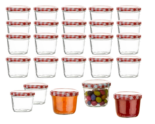 BigDean 24x Marmeladengläser 230ml - Mini Einmachgläser TO 82 - Einweckgläser mit Schraub-Deckel - Einkochgläser klein - Made in Germany image 1