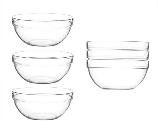 BigDean 6er Set Dipschalen Ø 12cm aus Glas 330ml - Made in France - Glasschale, Dessertschalen, Snackschalen, Schälchen für Desserts, Tapas & Snacks image 1