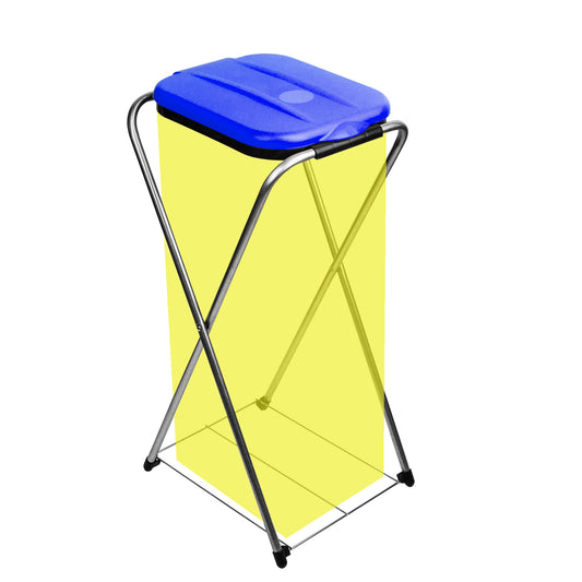 BigDean Müllsackständer EasyFix BLAU 120L - Müllbeutelhalter mit Gitterboden - Müllsackhalter Metall Mülltütenhalter Gelber Sack Ständer image 1