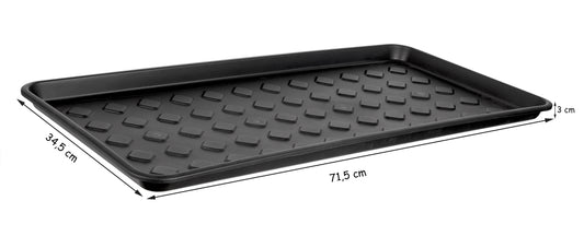 BigDean 3er Set Schuhabtropfschale Schuhablage groß - Abtropfschale für Schuhe - 71,5 x 34,5 x 3 cm - Schuhmatte mit erhöhtem Rand - Schuh-Abtropfschale für Regen, Herbst & Winter - Made in EU image 2