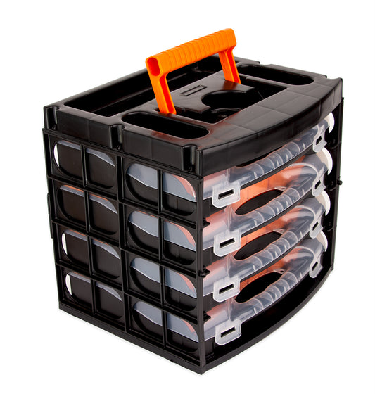 BigDean Sortierkasten Werkzeugkoffer mit 4 herausnehmbaren Schubladen - Sortierkästen Sortierkoffer – Sortimentskasten Schraubenbox - Organizer für Kleinteile - image 1