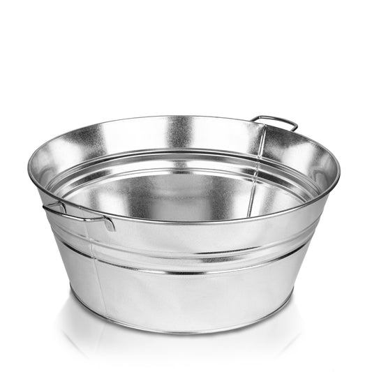 BigDean XL Zinkwanne Ø 48,5cm x 21,5cm H - massiv + wasserdicht zum Bepflanzen und Befüllen - Pflanz 2