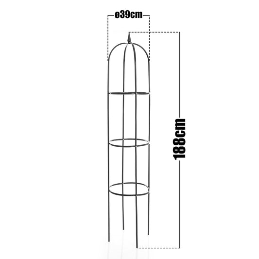 BigDean Rankhilfe Rosenbogen 40 x 200 cm grün witterungsbeständig - Obelisk Rankturm Rankenhilfe Rosenstütze Rosenrankhilfe Rankgitter Metall Tomaten Rankhilfe Rankobelisk Rankhilfen Garten image 2