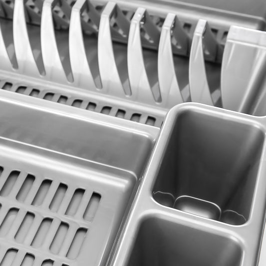 BigDean Abtropfgestell Abtropfgeschirr Schale grau 48x39x9,5cm cm (LxBxH) Geschirrkorb Abtropfkorb 2