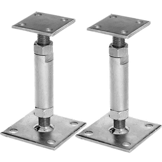 2x GAH Pfostenträger mit 2 Platten verzinkt aufdübelbar höhenverstellbar image 1