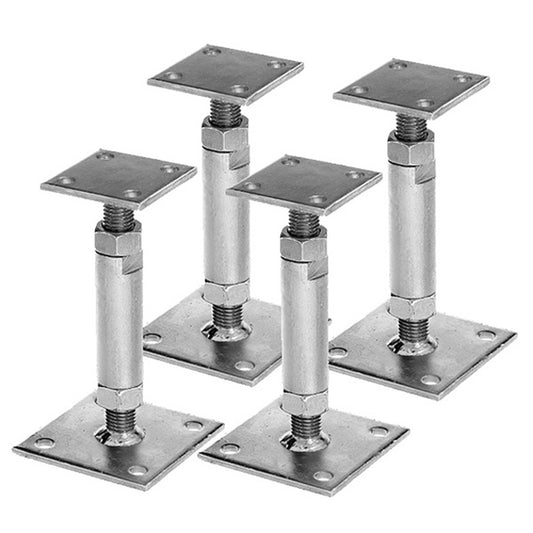 4x GAH Pfostenträger mit 2 Platten verzinkt aufdübelbar höhenverstellbar image 1