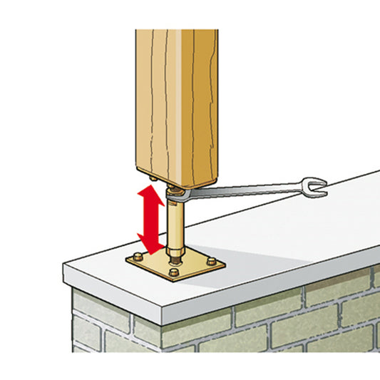 4x GAH Pfostenträger mit 2 Platten verzinkt aufdübelbar höhenverstellbar image 2