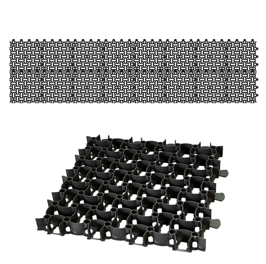 BigDean16x Rasengitter Paddockplatte SCHWARZ 50x50 cm Rasenmatten Rasenwaben Kiesgitter Parkplatzrasen 4 m² image 1