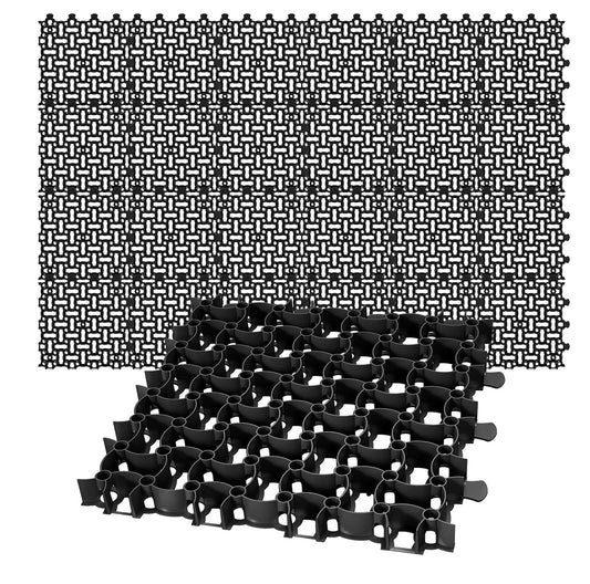 BigDean 24x Rasengitter Paddockplatte SCHWARZ 50x50 cm Rasenmatten Rasenwaben Kiesgitter Parkplatzrasen 6 m² image 1