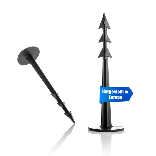 BigDean 200x Erdnägel für Unkrautvlies mit 3 Widerhaken 12,5 cm - UV-beständig - Verrottungsfest - Großer Kopf - Made in EU image 1