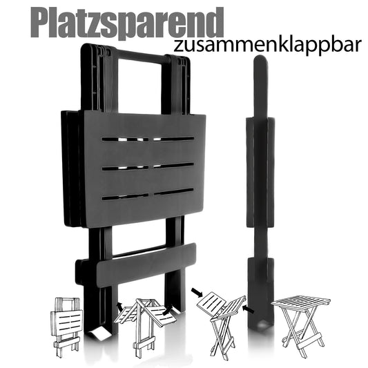 BigDean Klapptisch klein in Anthrazit aus Kunststoff LxBxH 45x43x50cm – wetterfester Campingtisch – Beistelltisch – Kleiner & Leichter Esstisch, Gartentisch und Balkontisch 2