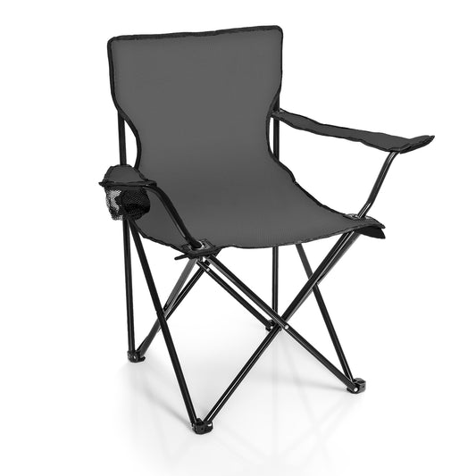 BigDean Faltstuhl DUNKELGRAU Campingstuhl Anglerstuhl mit Getränkehalter & Tragetasche - Anglersessel klappbar - Klappstuhl Gartenstuhl Faltstuhl Relaxsessel Angelsessel faltbar image 1