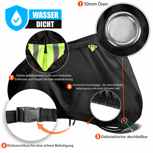 BigDean Fahrradabdeckung wetterfest & wasserdicht aus Polyester 210D Gewebe 2