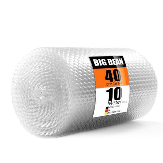 BigDean Premium Luftpolsterfolie Rolle 80 my 3-lagig 10m x 0,40m ideal als Verpackungsmaterial – extra starke & robuste Noppenfolie – Bubble Wrap Made in Germany image 1
