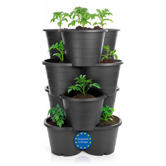 4er Set Pflanzturm ideal für Erdbeeren, Kartoffeln & Kräuter – Kartoffelturm stapelbar
