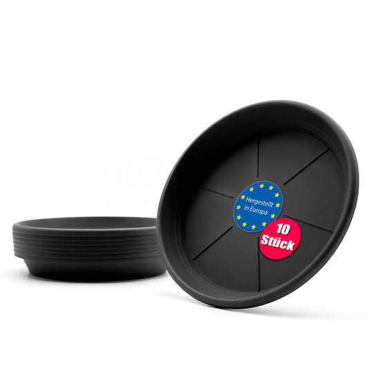 BigDean 10 Stück Blumentopf Untersetzer Ø 40 cm in Anthrazit – Topfuntersetzer 1