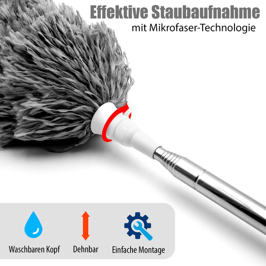 BigDean Teleskop Staubwedel ausziehbar auf 254 cm waschbar image 2