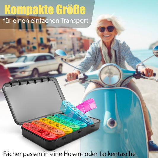 BigDean Tablettenbox 7 Tage luftdicht & lebensmittelecht – Medikamentenbox Morgens, Mittags, Abends & Nacht image 2