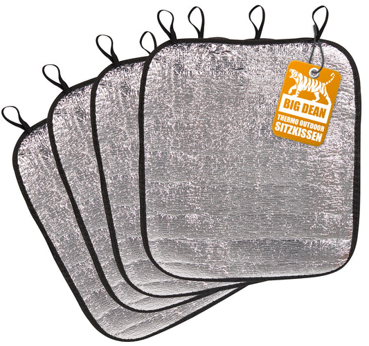 4er Set Thermo Sitzkissen Outdoor Alu 35x40cm