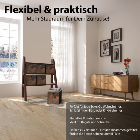 BigDean 6 Stück Aufbewahrungsbox 30x30x30 cm ideal für Würfelregale – Faltbox Organizer mit verstärktem Boden image 2