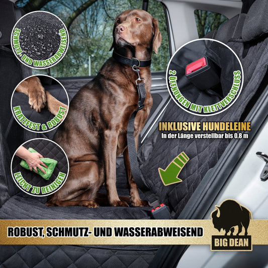Robuste universelle Hundedecke Auto Rückbank Autoschondecke Hund Rücksitz schmutz- & wasserabweisend – universelle Passform & teilbar - Schmutzmatte Rückbank Hunde Autodecke - BigDean image 2