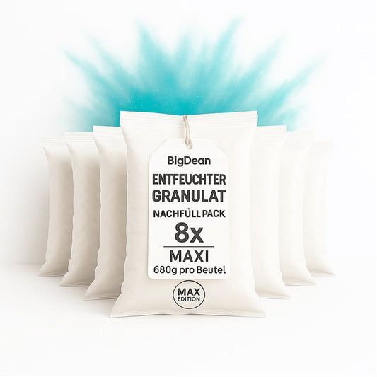 BigDean 8 Stück Luftentfeuchter Nachfüllpack Maxi Beutel je 680 Gramm Luftentfeuchter Granulat Entfeuchter Nachfüllpack (8x Granulat) image 1