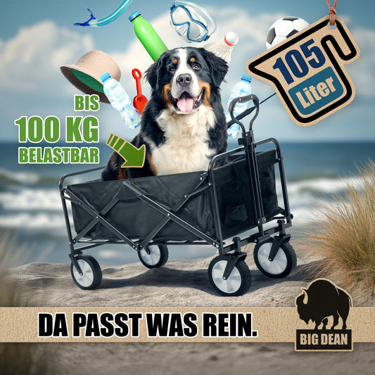 Bollerwagen faltbar 100kg belastbar 105L robuster Bollerwagen von BigDean 2