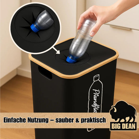 BigDean 100L Pfandflaschen Sammelbehälter mit Deckel inkl. Tragetasche - Pfandflaschen Behälter Flaschensammler Leergut Sammelbehälter Pfandsammler Flaschensammler Pfandflaschen image 2