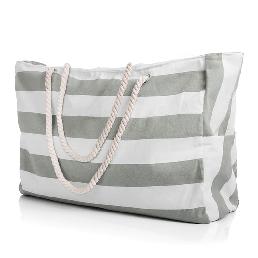 Strandtasche XXL Badetasche Strandtasche mit Reißverschluss Schwimmbad Tasche Schmutz- & Wasserabweisend Familie Einkaufstasche Faltbar Umhängetasche Tragetasche Reisetasche Saunatasche Shopping Bag image 1
