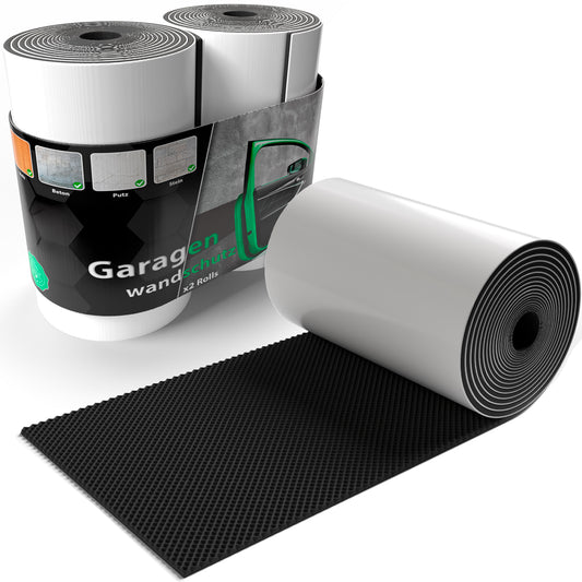 BigDean 2 Rollen Garagen Wandschutz selbstklebend 200x20x0,5cm – extra dicker Türkantenschutz Auto zuschneidbar Schwarz image 1