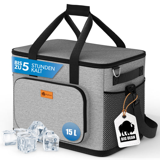 15L Kühltasche bis zu 5h kühl - perfekt als Lunchtasche, Einkaufstasche & Picknicktasche