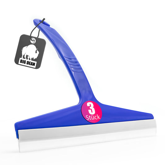 BigDean 3 Stück Duschabzieher Silikon in blau – Abzieher für die Dusche 23,5cm breit - Duschkabinen Abzieher Made in Germany image 1