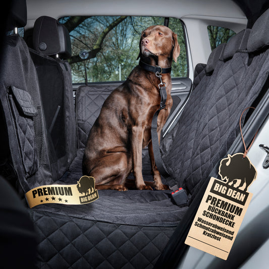 Premium Autoschutzdecke schmutz- & wasserabweisend - Schutz für Hund Auto Rückbank