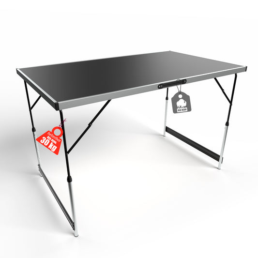 BigDean Multifunktionstisch klappbar + Stabiler Mittelstrebe 100x60 cm - höhenverstellbarer Campingtisch & Klapptisch – max. 30 kg belastbar image 1