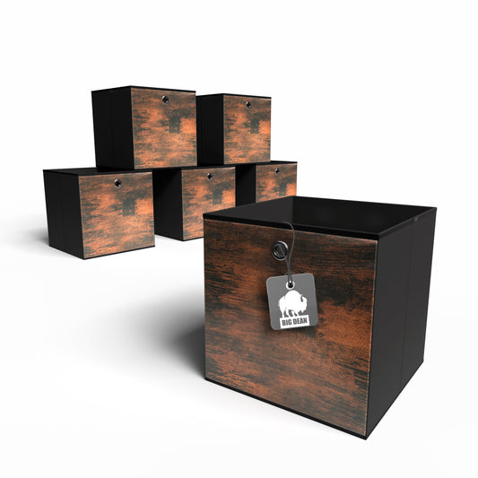 BigDean 6 Stück Aufbewahrungsbox 30x30x30 cm ideal für Würfelregale – Faltbox Organizer mit verstärktem Boden image 1