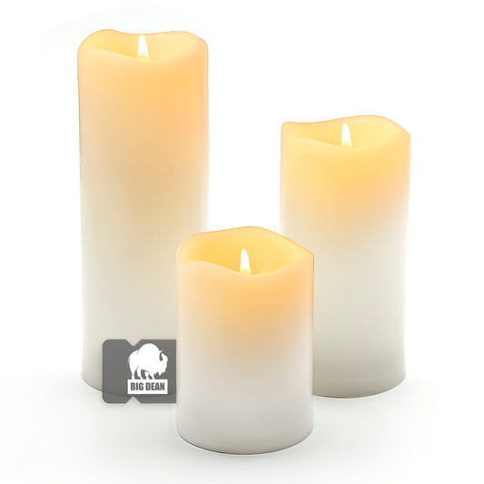 3 Stück Led Kerzen mit Timerfunktion – Kerzen in Echtwachs-Optik - Outdoor geeignet
