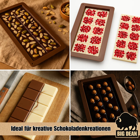 2er-Set Schokoladenform Silikon - tiefe Schokoladenform für kreative Tafeln, Proteinriegel & DIY Geschenke - Dubai Schokolade Form, hitzebeständig lebensmittelecht & spülmaschinenfest image 2